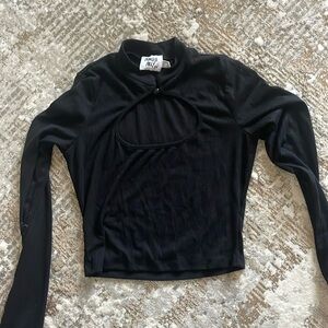 Princess Polly black long sleeve crop top